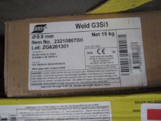 Reel of ESAB 0.8mm G3Sil welding wire