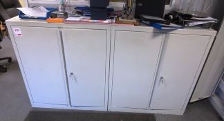 Two steel framed twin door, half height filing cabinet (excludes contents)