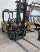 CAT DP35N diesel ride on dual mast forklift serial no: ET14E50906, 3.5 ton, side shift, canopy, mast