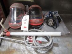 Assorted spraying equipment including respirators, airfed masks, etc. The purchaser should verify