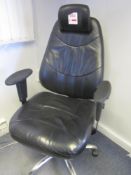 Executive leather swivel armchair, black