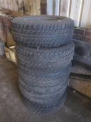 Four Landrover Defender wheels and tyres, size 235/70 R16