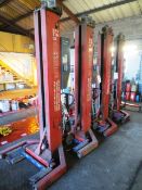 Somers set of four 7.5 ton commercial mobile vehicle lifts, series IV MC, ref no: SHTN 09/04/09 (