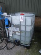 Part filled 1000 litre of Adblue, approx 600 litres, with hand operated dispenser (This item has