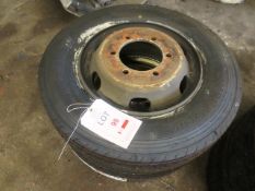 Two commercial vehicle tyres and rims, size 275/75R 17.5