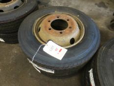 Two commercial vehicle tyres and rims, size 275/75R 17.5