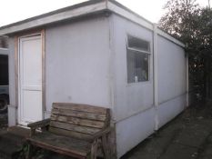 PortaKabin jackleg portacabin /office accomodation, approx 7m length, fitted kitchen area,