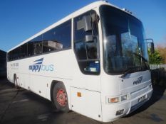 Volvo Plaxton 53 seater coach, with brown cloth upholstered interior, 3 roof hatches/skylights, CD