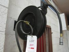 Wall mounted pneumatic hose extension reel