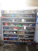 Assorted Optare and other motor spares, as lotted, with 2 bays of racking