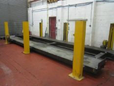 Unbadged 6 post commercial vehicle lift, serial no: 119515, length 7m (approx) with flip down