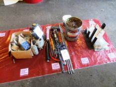 Assorted lot including fastenings, two dispensers, grease, plastic ties etc., as lotted