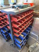 Multi bin storage trolleys, with contents of fastenings