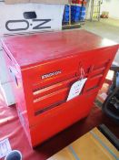 Two mechanic tool boxes, red