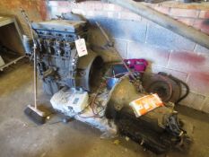 Commercial 4 cylinder diesel engine and gearbox (out of commission/spares)