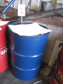 Part filled 205 litre drum of engine oil 10W-40, with dispenser (This item has been opened and