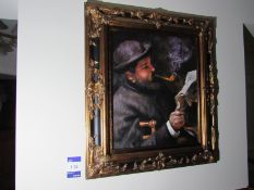 “Man Smoking Pipe” framed Artwork, 870mm x 790mm