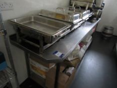 Stainless steel Preparation Table, 900mm x 2400mm x 650mm, with shelf under