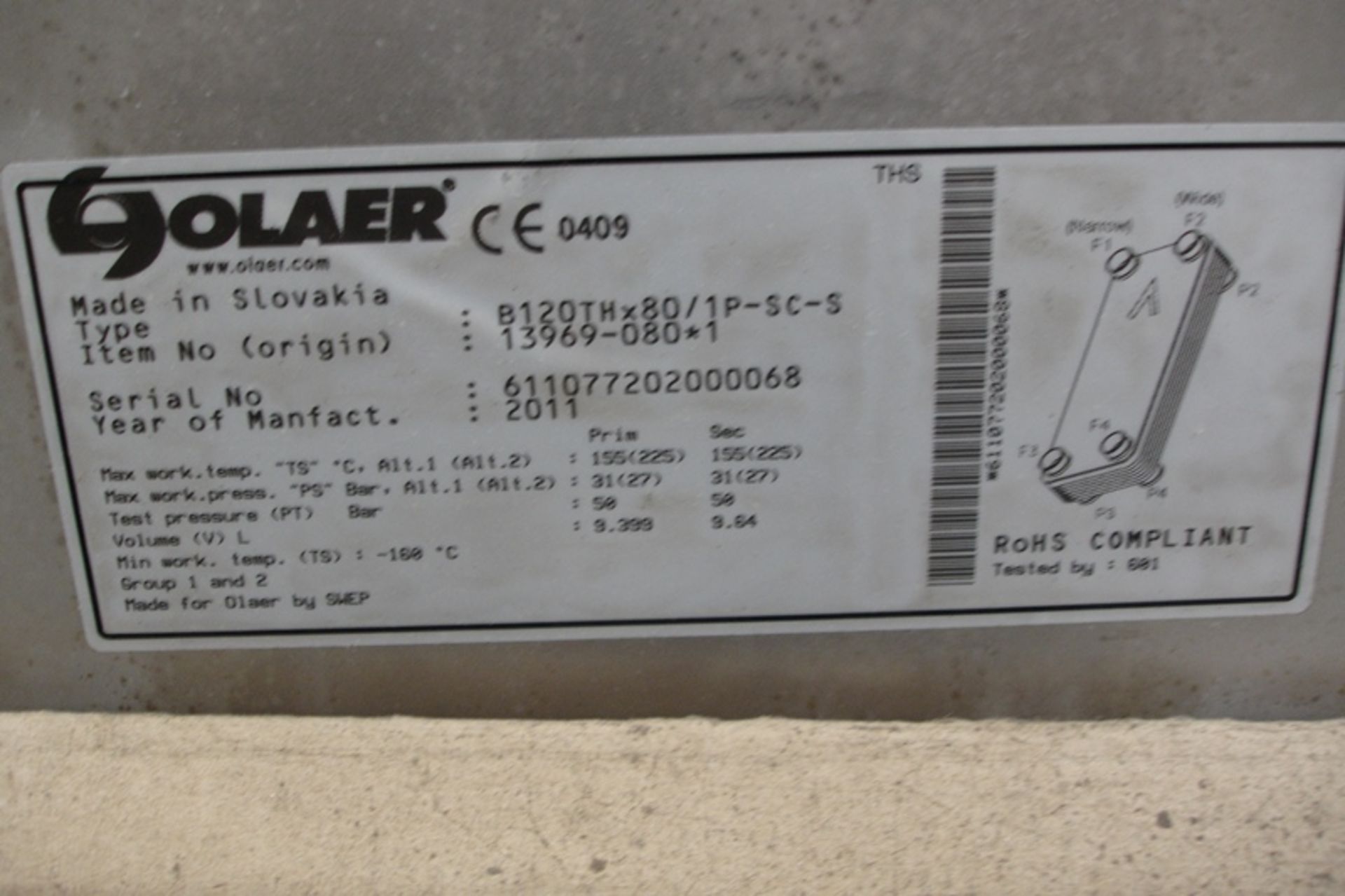 Unused Olaer Heat Exchanger - Image 3 of 3