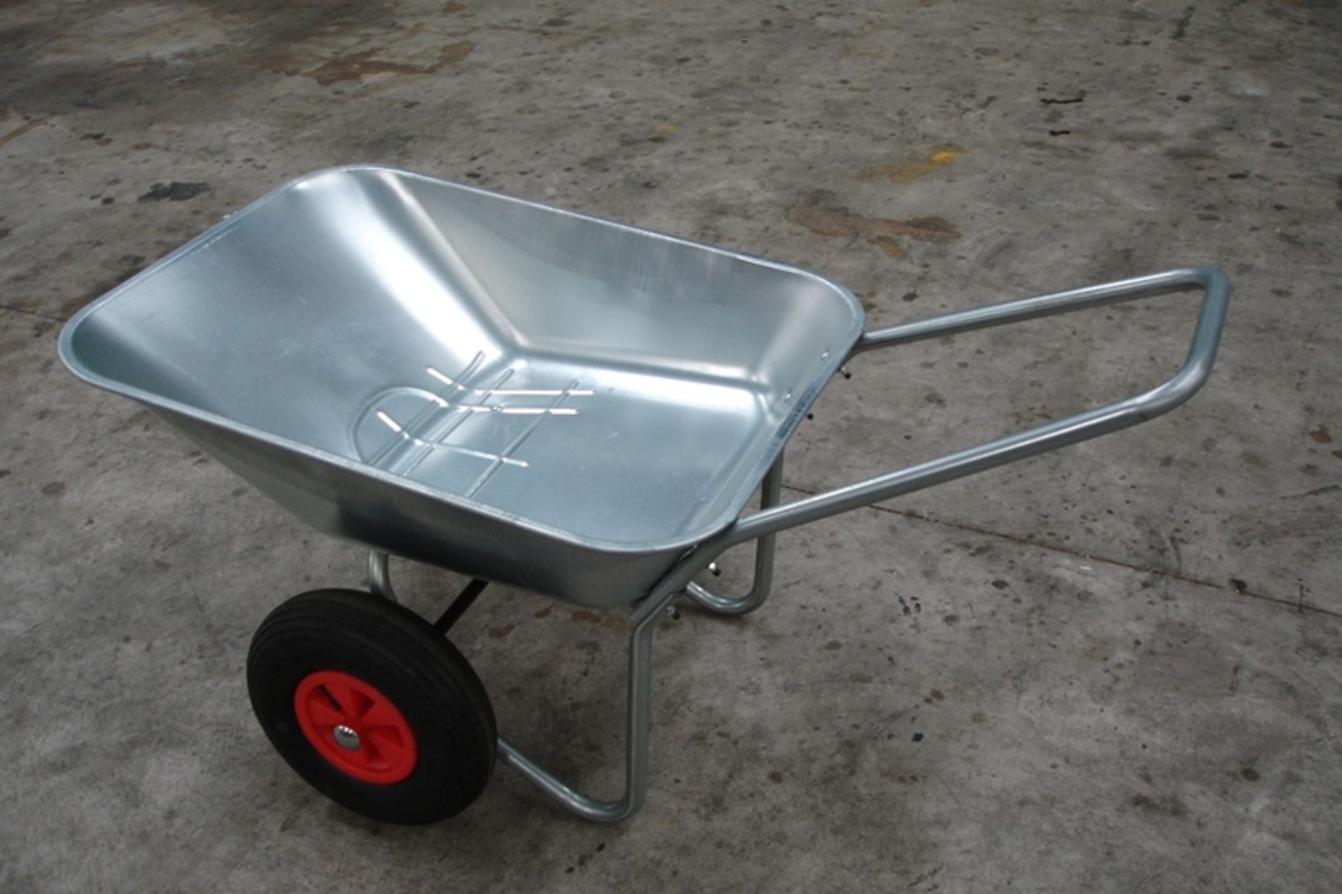 Unused Twin Wheeled Garden Wheelbarrow