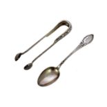 An antique Imperial Russian 84 Zolotnik Silver dessert spoon by Gustav Klingert, Moscow 1908-17. The