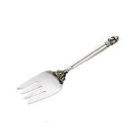 A vintage Danish Sterling Silver serving fork by Georg Jensen. In Acorn pattern. Length 23cm / 9â€.