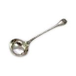 A fine antique Victorian Sterling Silver soup ladle by George Adams, London 1870. In Palm pattern,