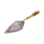 An antique Victorian Sterling Silver ceremonial presentation trowel by John Harrison & Co, Sheffield