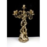 A spectacular antique Silver plated candelabrum attributed to Christofle c1875. Designed to depict a