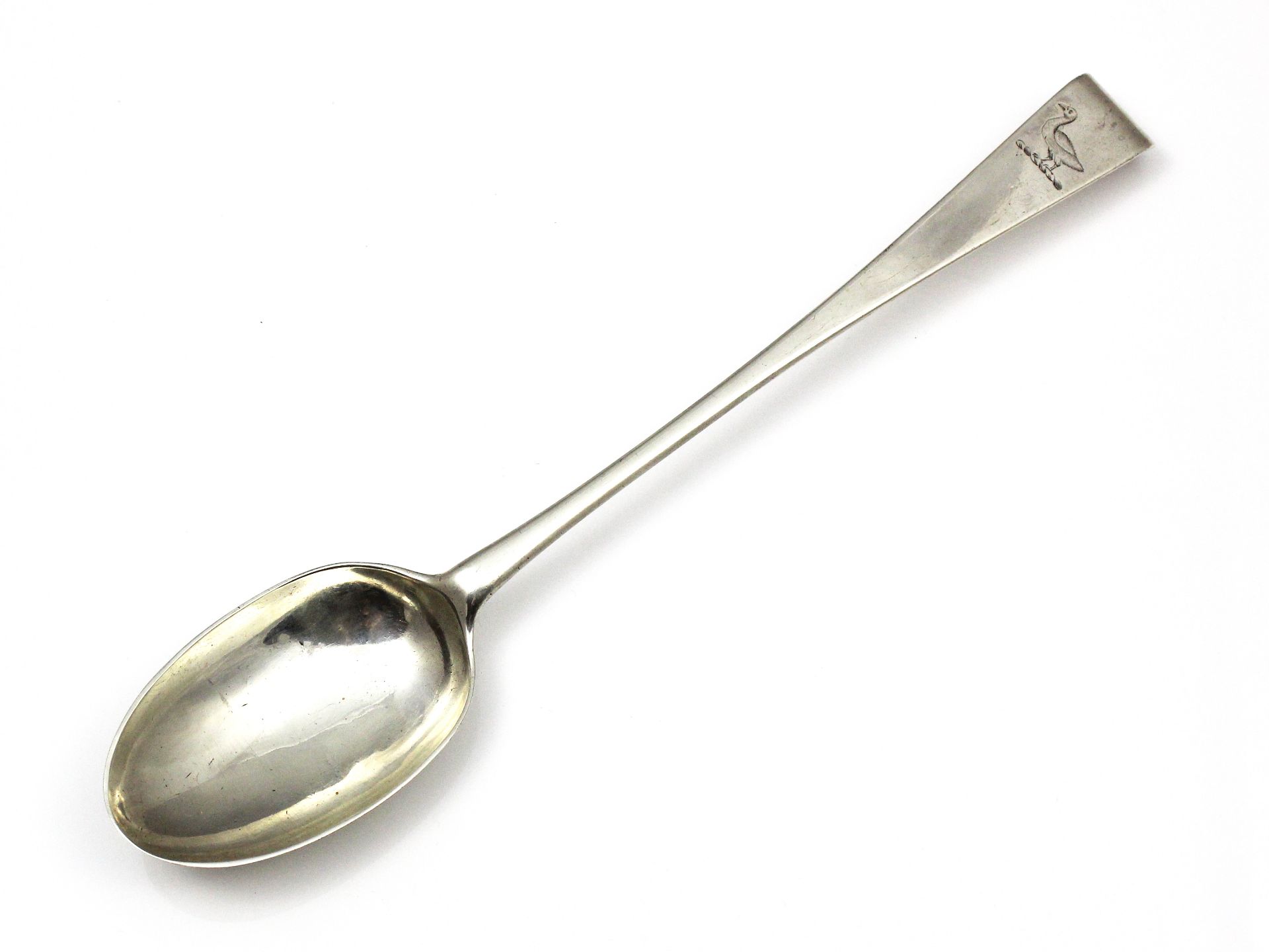 An antique George III Irish Sterling Silver hook end basting spoon by Alexander Richards, Dublin