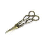 A pair of antique Victorian Sterling Silver gilt grape scissors by Charles Rawlings & William