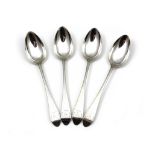 Four antique George III Scottish Sterling Silver Celtic point tablespoons by Peter Mathie, Edinburgh