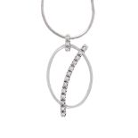 An Italian diamond pendant in 18ct white gold, set with thirteen round brilliant cut diamonds in a