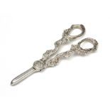 An impressive pair of Elizabeth II Sterling Silver grape scissors by C Robathan & Son, Birmingham