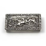 An antique William IV Sterling Silver snuff box by William Simpson, Birmingham 1835. Of