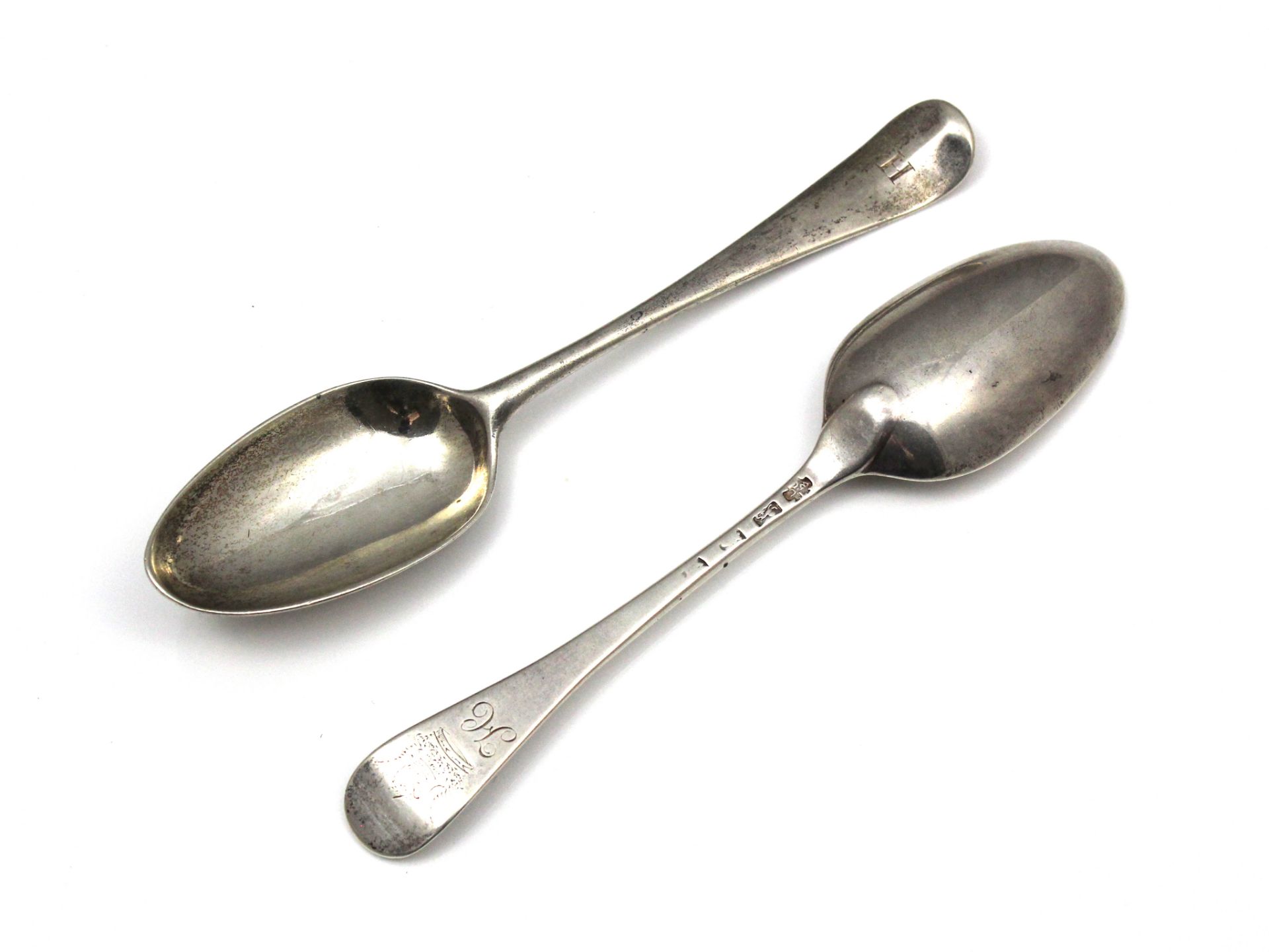 SPENCER FAMILY A pair of Antique George III Sterling Silver tablespoons by Thomas & William Chawner,