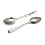 A pair of Antique George III Sterling Silver tablespoons by John Bourne, London 1774. In Old English