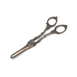 A pair of antique Victorian Sterling Silver grape scissors by George Unite, Birmingham 1874. Of