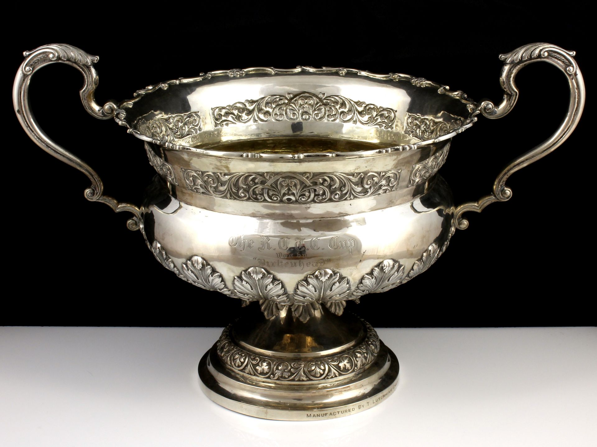 A magnificent antique Indian Colonial Silver trophy bowl by T Lutchmiah Chetty & Sons of Bangalore