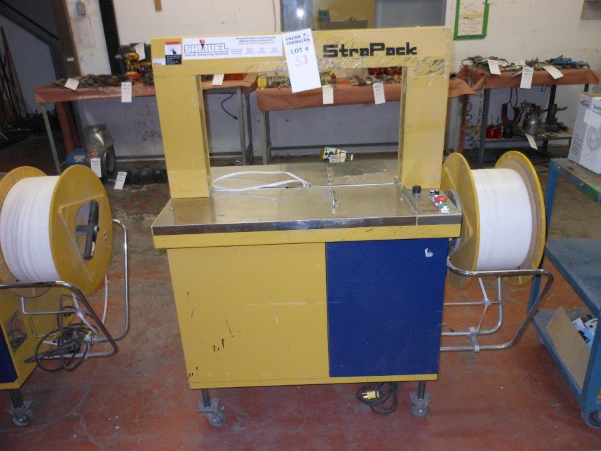 STRAPACK AUTOMATIC STRAPPING MACHINE, MOD: RQ-8S, 110 V. 60 HZ, 5 A, 0,65 KVA,