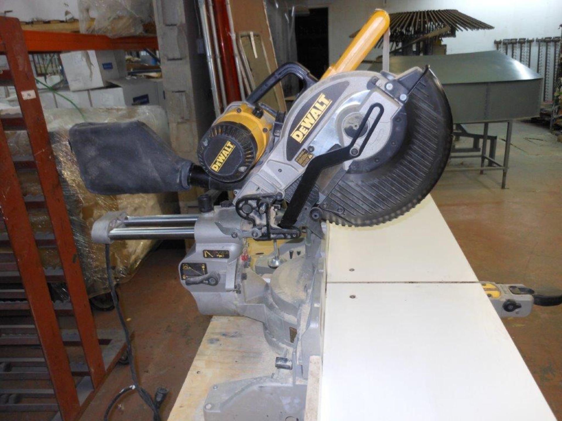 DEWALT DOUBLE BEVEL SLIDING COMPOUND MITER SAW, MOD: DW717, C/W WORK TABLE - Image 2 of 2