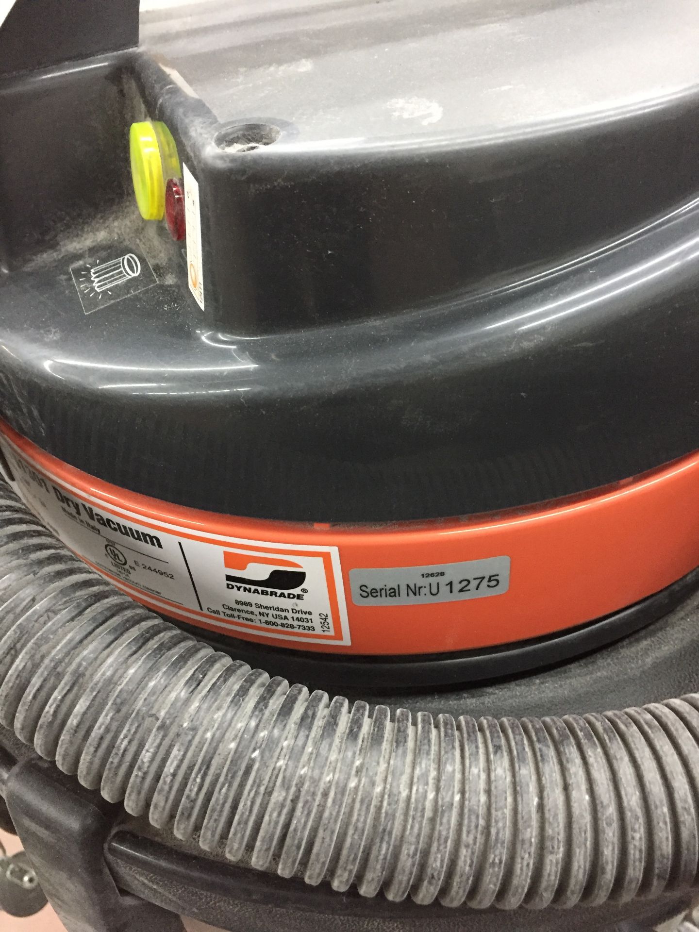 DYNABRADE DRY VACUUM CLEANER, MOD: 61301, 17 GAL CAP, 120 V, 9 A, 1200 WATTS - Image 5 of 5