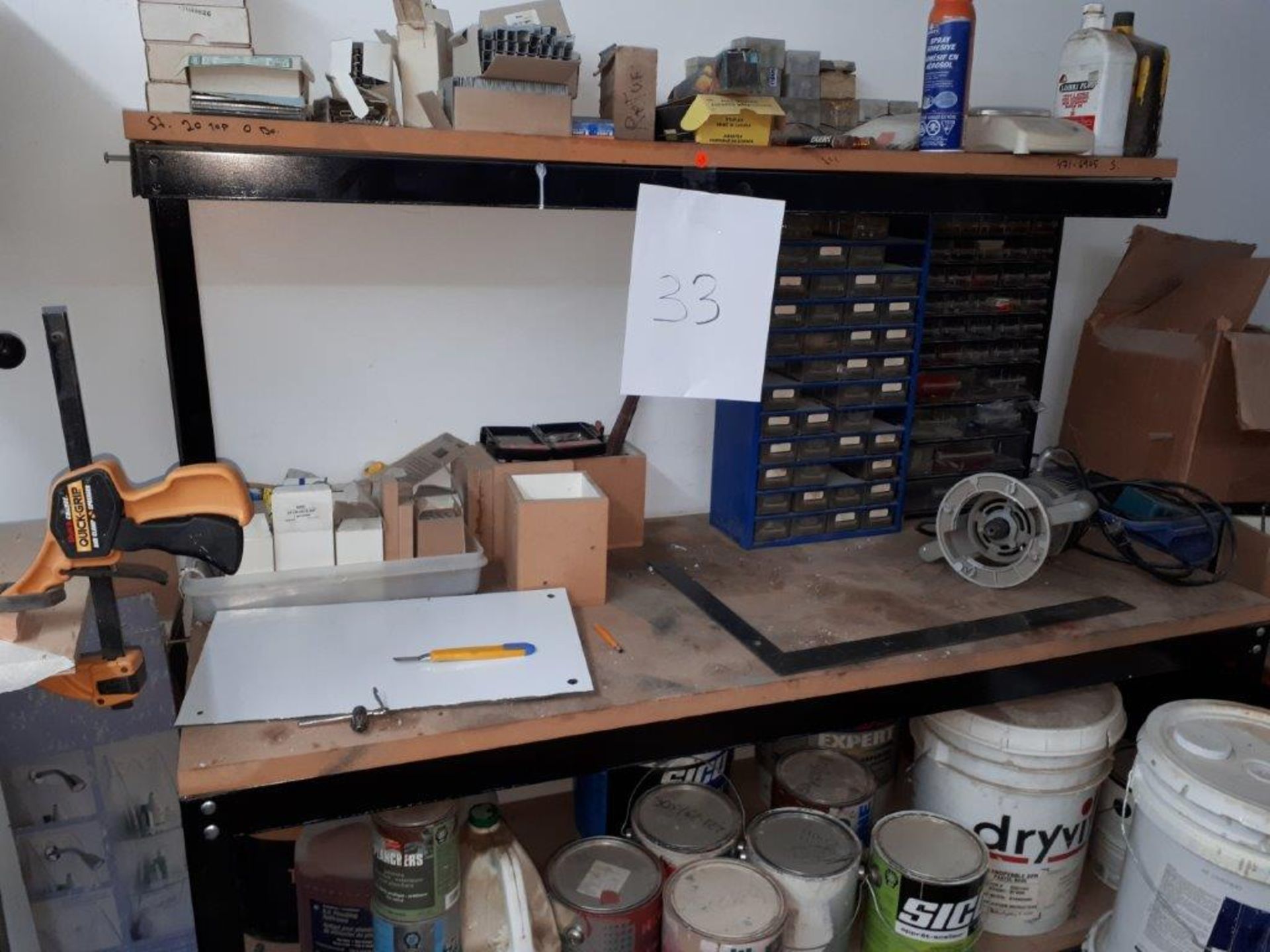 LOT: WORK BENCH & ASST. HARDWARE