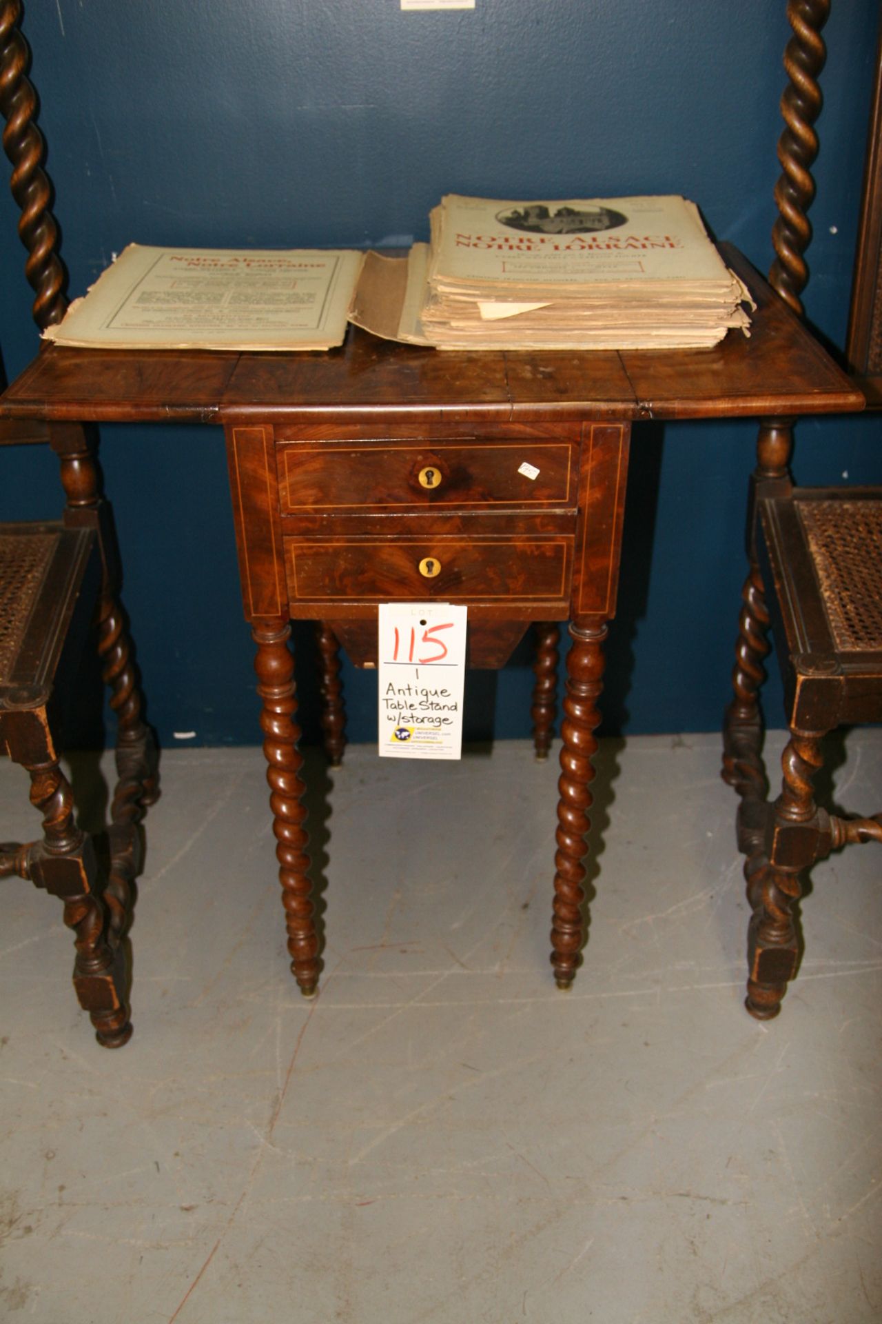 Antique Table Stand w/Storage