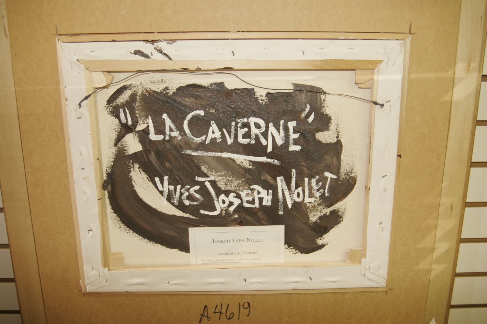 Y.J.NOLET "La Caverne" Huile sur toile 20"x16" - Image 2 of 2