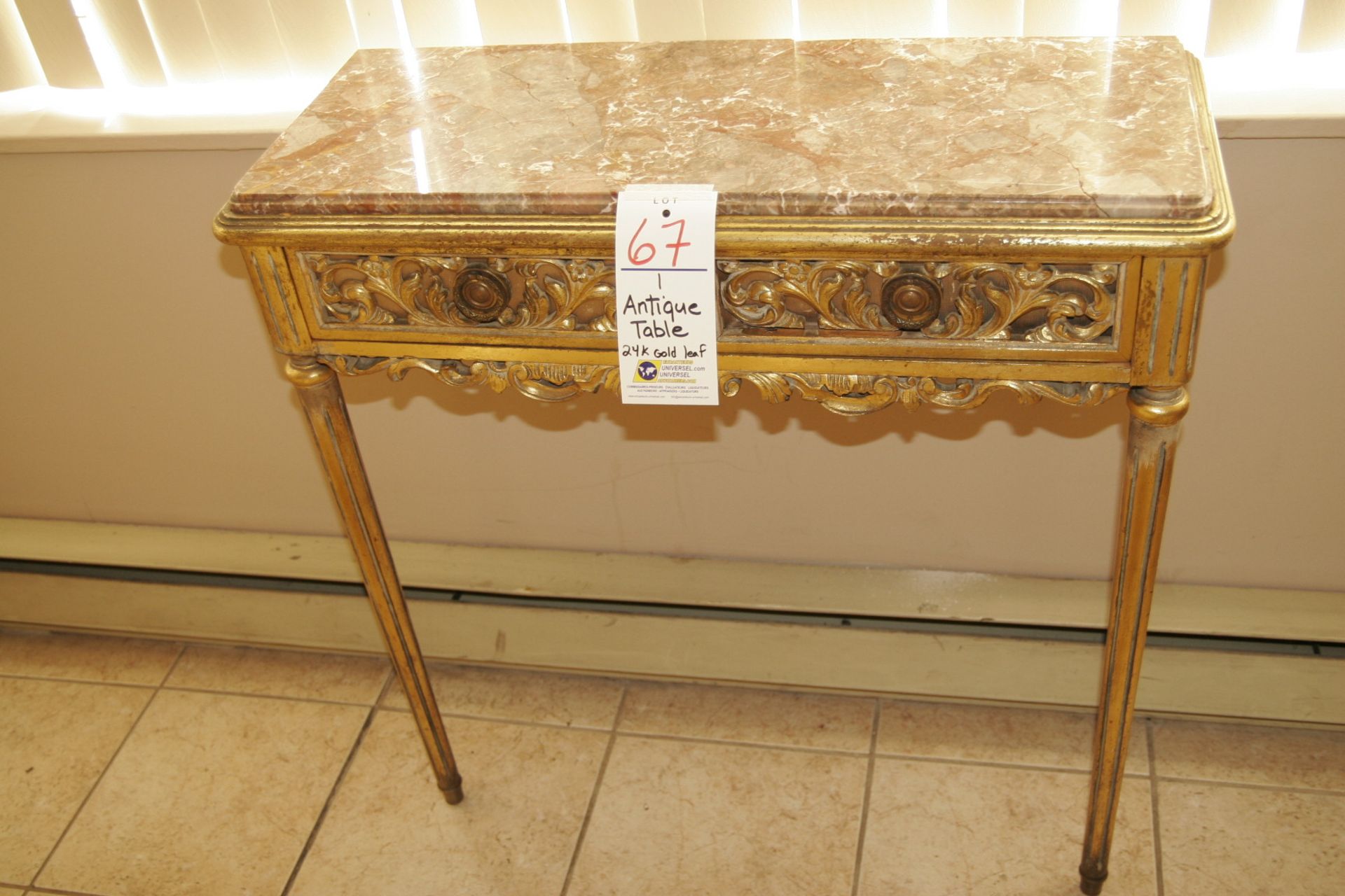 Antique Table,24K Gold Leaf