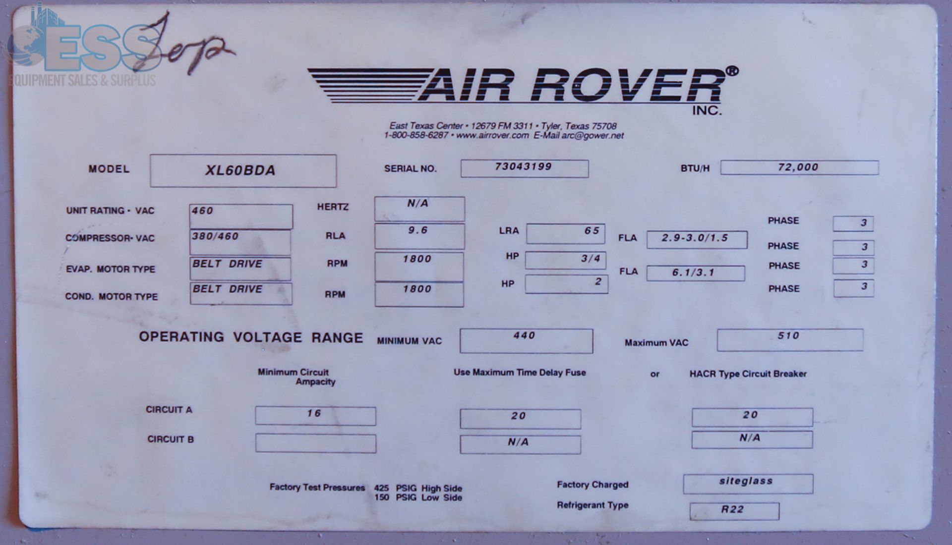Air Rover XL 60 Portable Air Conditioner 72,000 BTU/hr - Image 4 of 5