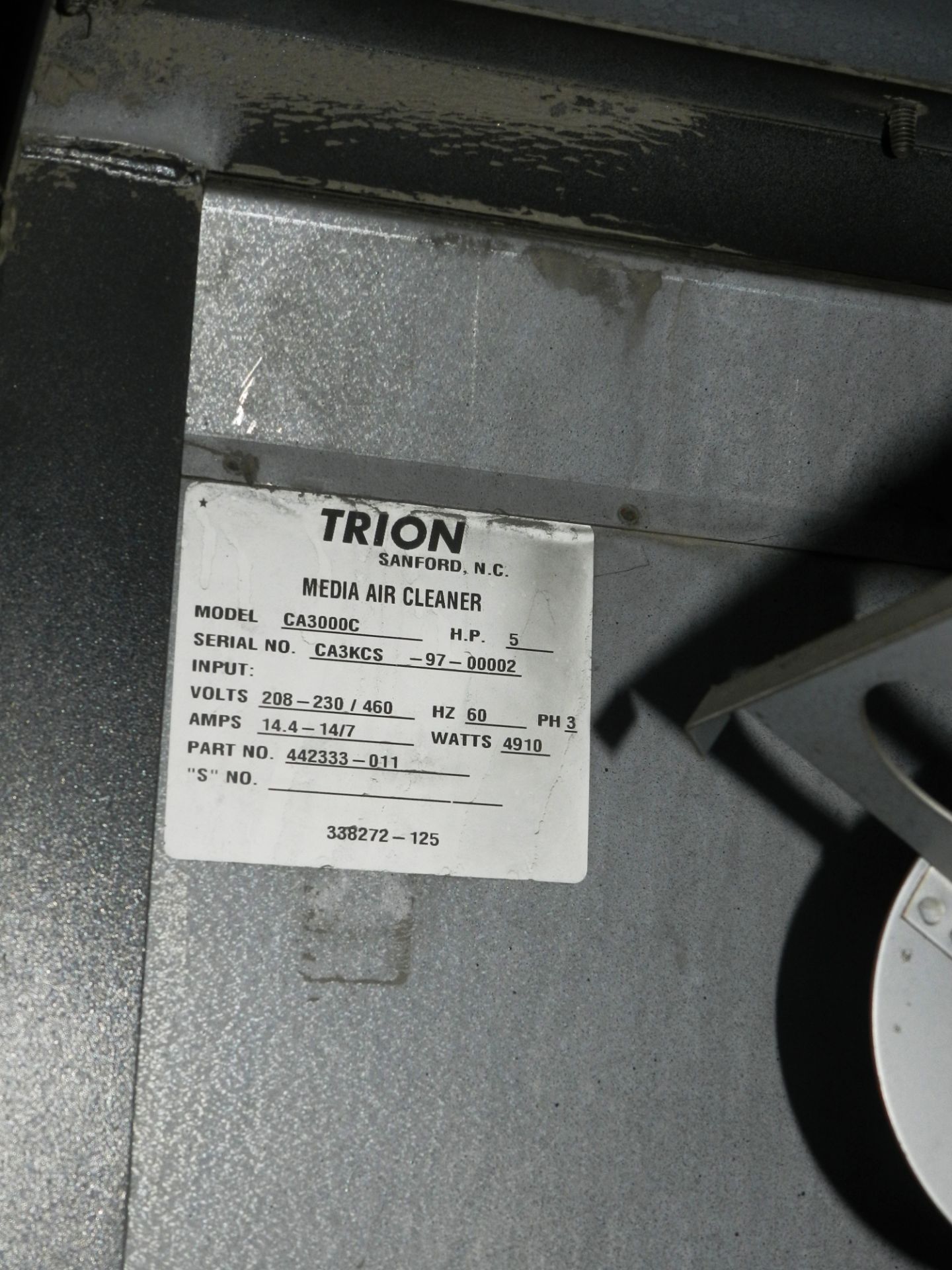 Trion Media Air Cleaner Dust Collector CA3000C - Image 3 of 6