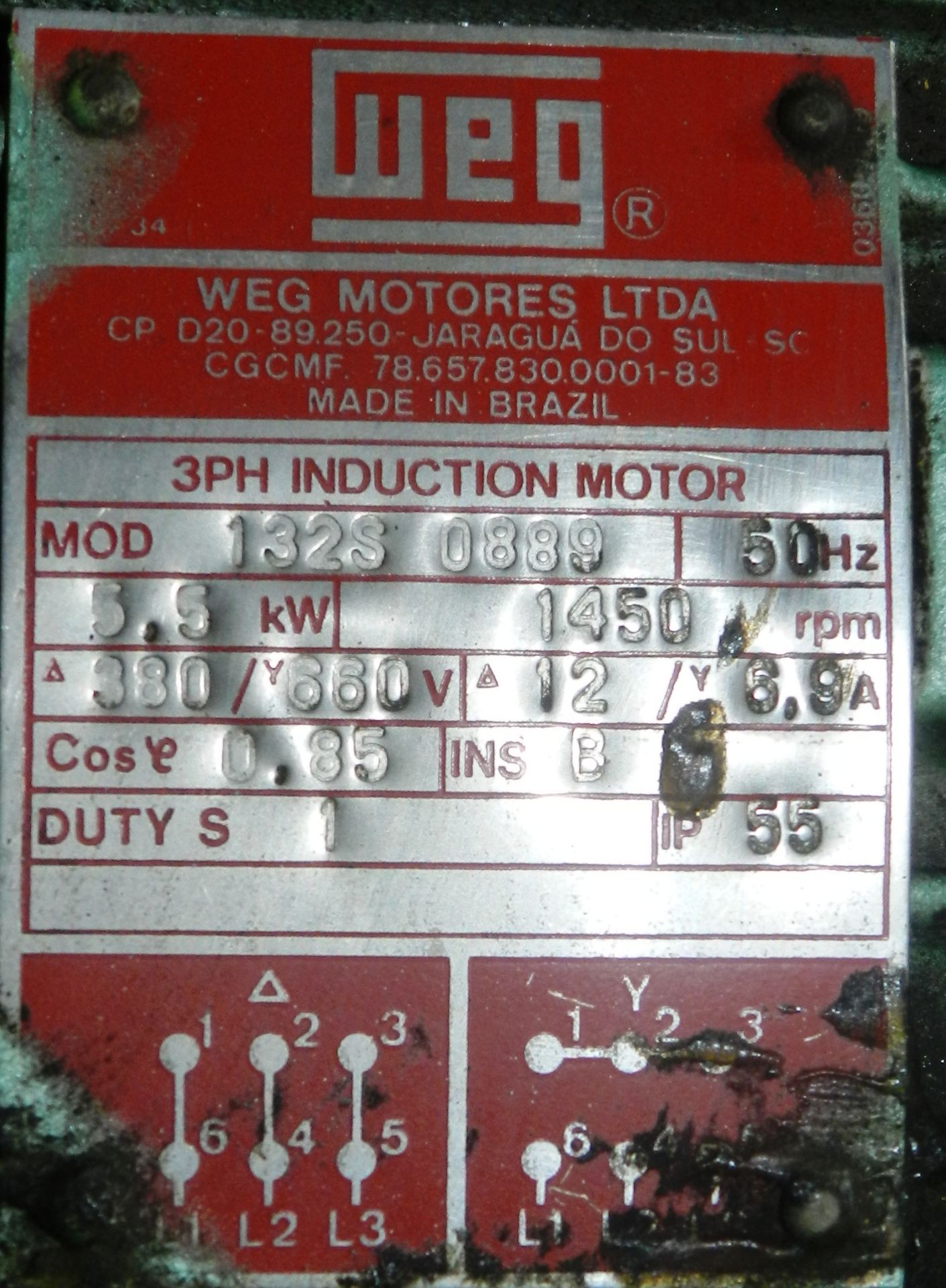 Weg 5.5 KW Induction Motor - Image 2 of 3