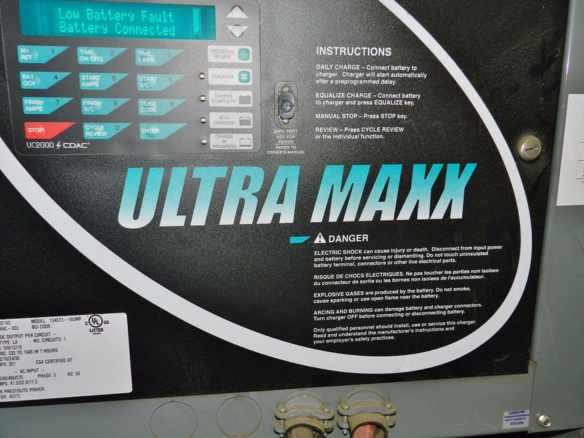 Prestolite Ultra Maxx 36 Volt Battery Charger 1045T3-18UMF - Image 2 of 3